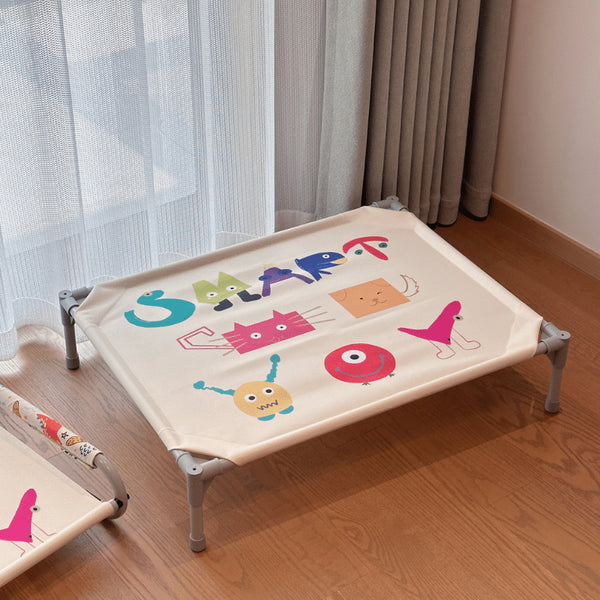 Cute Alien Graphic Elevated Dog Bed