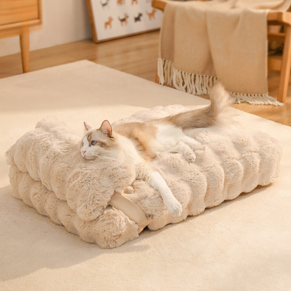 Luxury Rectangle Orthopedic Support XXL Pet Mat Bed With Bolster