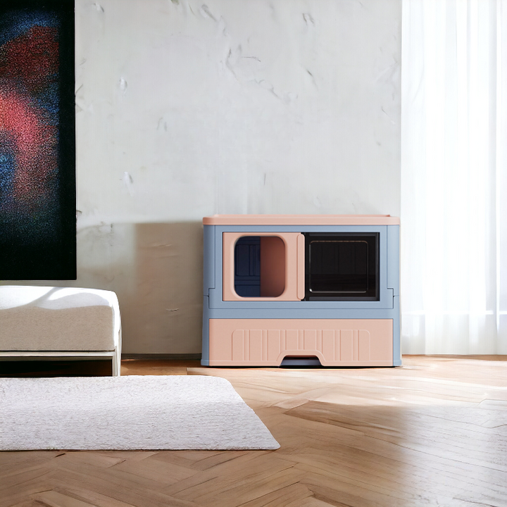 a cat cabinet with litter box decorates house as a furniture