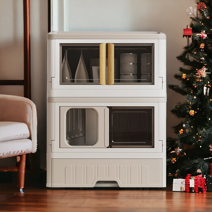 a cat cabinet combination of litter box and storage box is in a christmas vibe